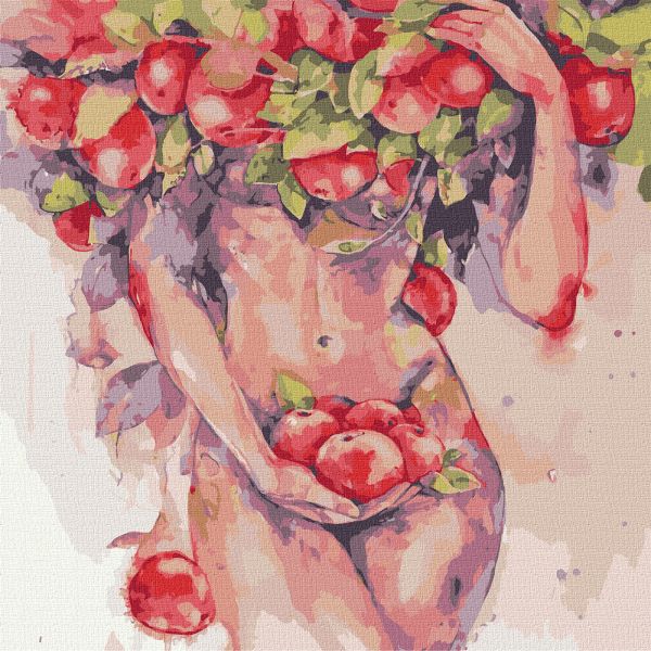 Tapyba pagal skaičius - "Apple" pagunda (40х40cm)