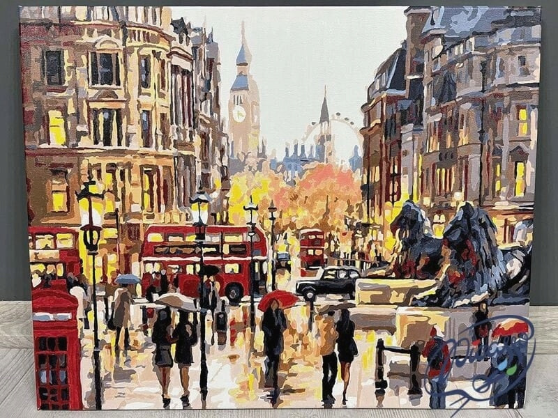 Tapyba pagal skaičius - Ryškios Londono spalvos (50x40cm)