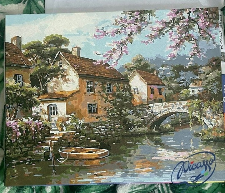 Tapyba pagal skaičius - Žydinti prieplauka (50x40cm)